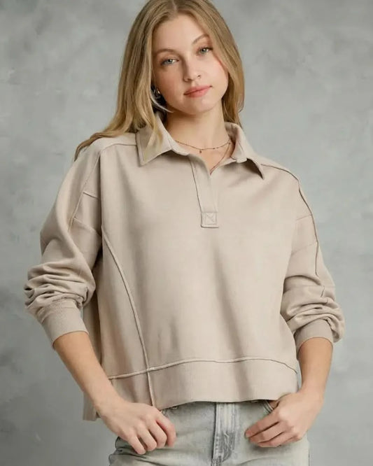 Jorgina Long Sleeve Polo Top