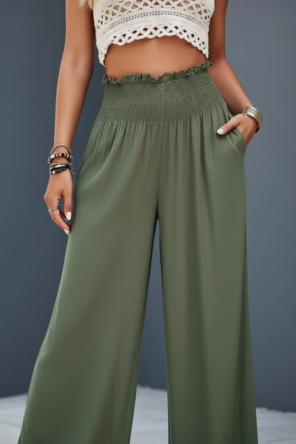 High-Waist Wide-Leg Pants – Lightweight Fabric