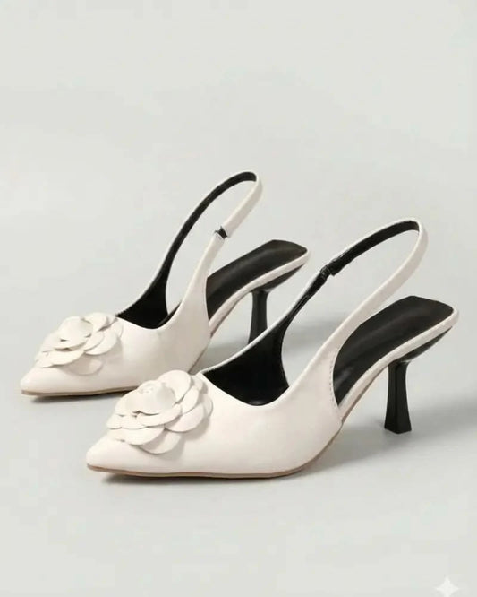 Amélie Bloom – Flower Point Toe Slingback Sandals