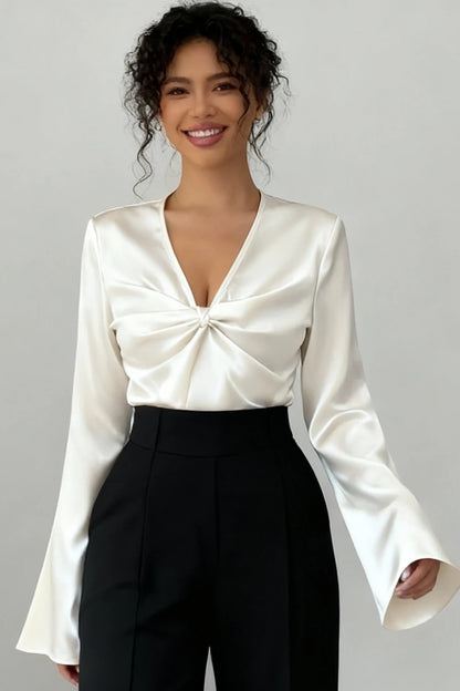 Selene V-Neck Long Sleeve Blouse