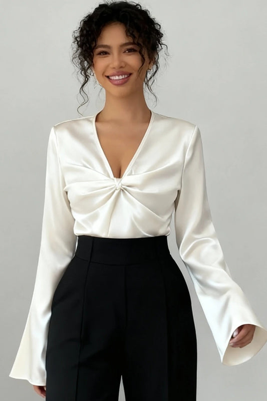 Selene V-Neck Long Sleeve Blouse