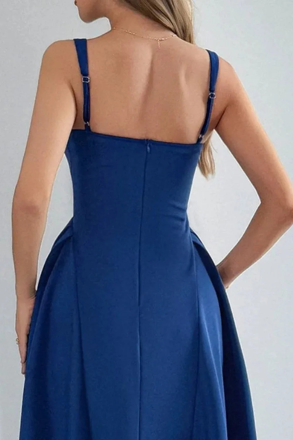 Yasmin Square Neck Wide Strap Midi Dress