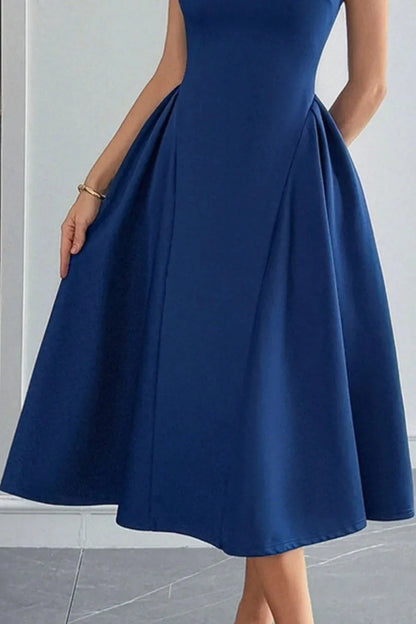 Yasmin Square Neck Wide Strap Midi Dress