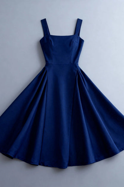 Yasmin Square Neck Wide Strap Midi Dress